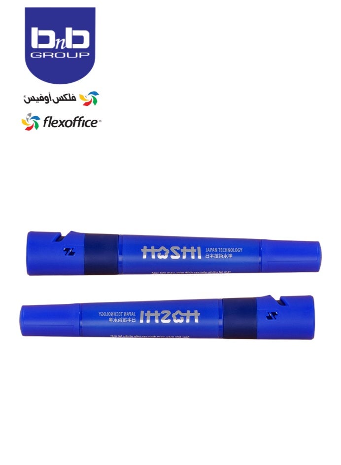 Flexoffice HOSHI Permanent Marker PM-021 Blue 10 Pcs Box - Image 2
